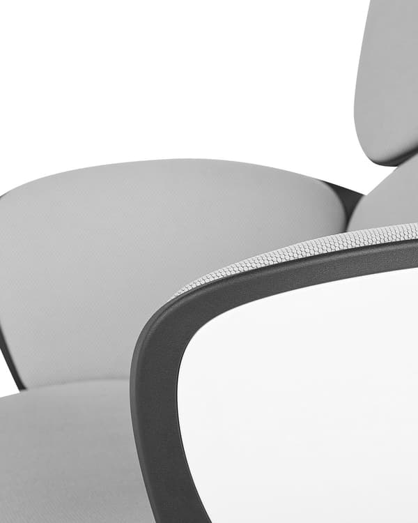 Kontorstol Lysegrå Svart Stoff Justerbar Svingbar Arbeidsstol Hjemmekontor Moderne stil
