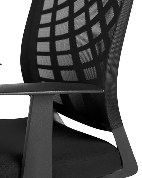 Kontorstol Svart Polyester Svingbar Skrivebord PC Justerbar Høyde