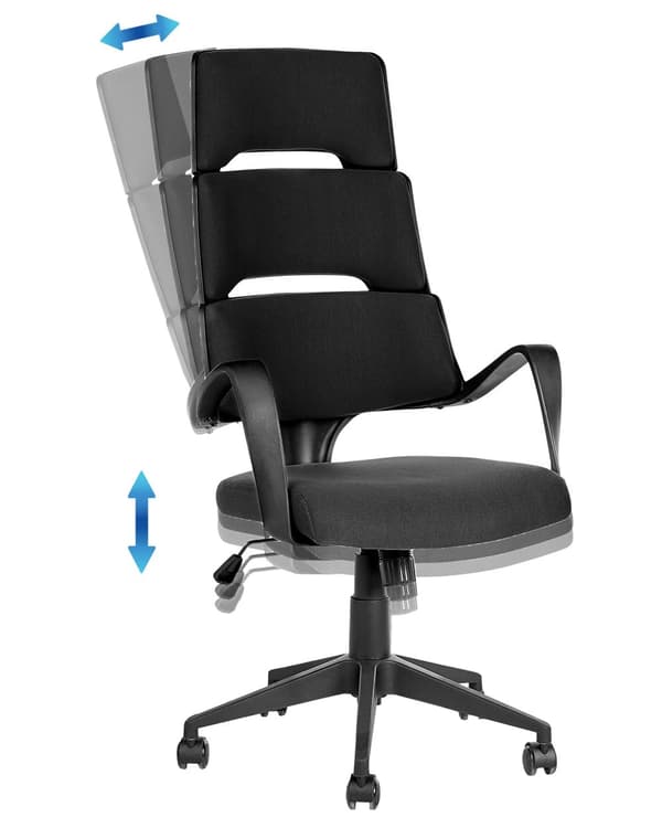 Kontorstol Svart Stoff Svingbar Justerbar Ergonomisk Arbeidsstol Hjemmekontor Trendy design