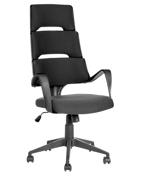 Kontorstol Svart Stoff Svingbar Justerbar Ergonomisk Arbeidsstol Hjemmekontor Trendy design