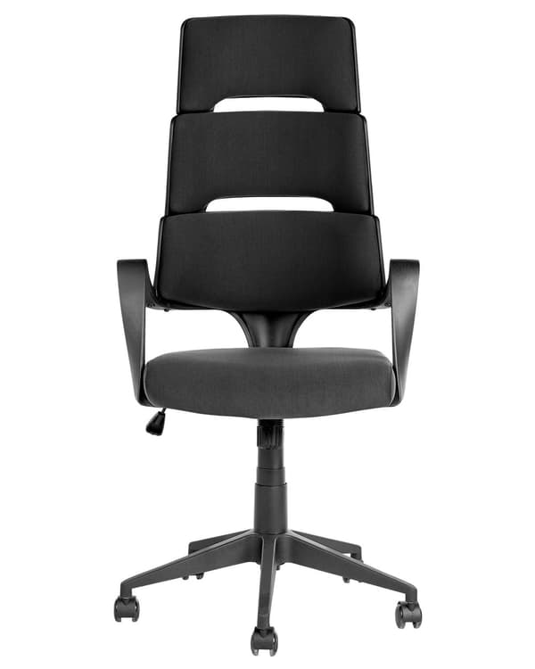 Kontorsstol Svart Tyg Snurrbar Skrivbord Datorstol Justerbar Sits Lutande Ryggstöd Gamingstol