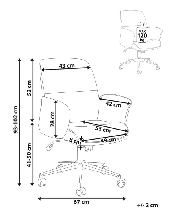 Kontorsstol Flerfärgad Polyester Snurrbar Kontorsstol på Hjul Med Armstöd Sovrum Med Justerbar sits och ryggstöd Design Gamingstol