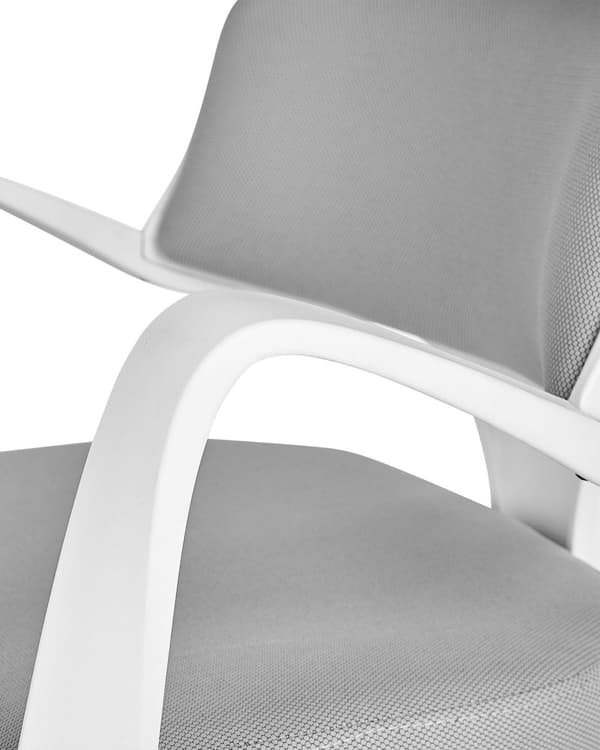 Kontorsstol Vit och Grå Tyg Snurrbar Skrivbord Datorstol Justerbar Sits Lutande Ryggstöd Gamingstol