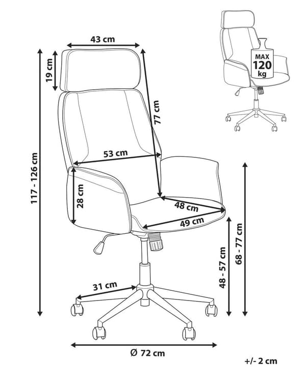 Työtuoli beige polyesteri ergonominen korkeussäädettävä kallistuva pyörillä perinteinen
