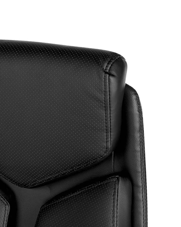 Työtuoli musta keinonahka 63 x 115-125 x 72 cm polyesteri muovi säädettävä pyörät kääntyvä