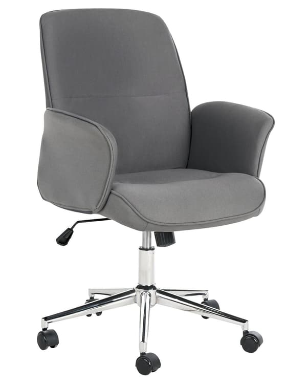 Työtuoli harmaa 67 x 93-101 x 67 cm kangas metalli puu säädettävä pyörät turvajarru