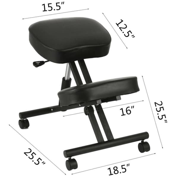 Justerbar ergonomisk knästol med låsbara hjul, 265lbs kapacitet,multifunktionell