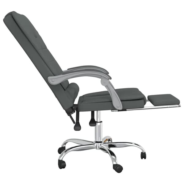 vidaXL Kontorsstol med massage mörkgrå tyg
