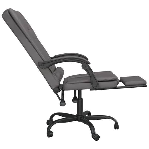 vidaXL Kontorsstol med massage grå konstläder