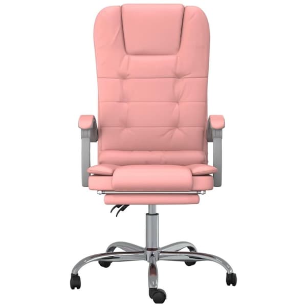 vidaXL Kontorsstol med massage rosa konstläder