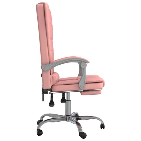 vidaXL Kontorsstol med massage rosa konstläder