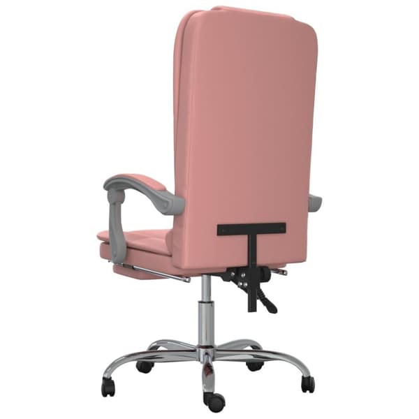 vidaXL Kontorsstol med massage rosa konstläder