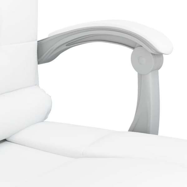 vidaXL Kontorsstol med massage vit konstläder