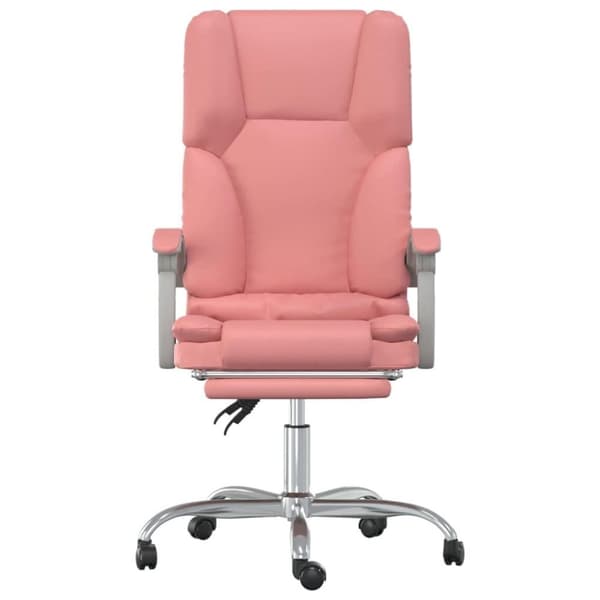 vidaXL Kontorsstol med massage rosa konstläder
