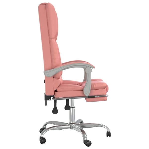 vidaXL Kontorsstol med massage rosa konstläder