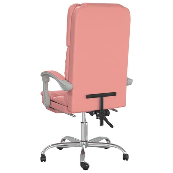 vidaXL Kontorsstol med massage rosa konstläder