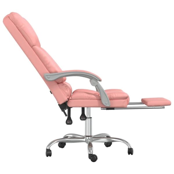 vidaXL Kontorsstol med massage rosa konstläder