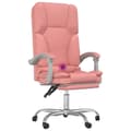 Miniatyrbild 9 av 11: vidaXL Kontorsstol med massage rosa konstläder
