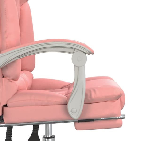 vidaXL Kontorsstol med massage rosa konstläder