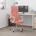 Miniatyrbild 2 av 11: vidaXL Kontorsstol med massage rosa konstläder