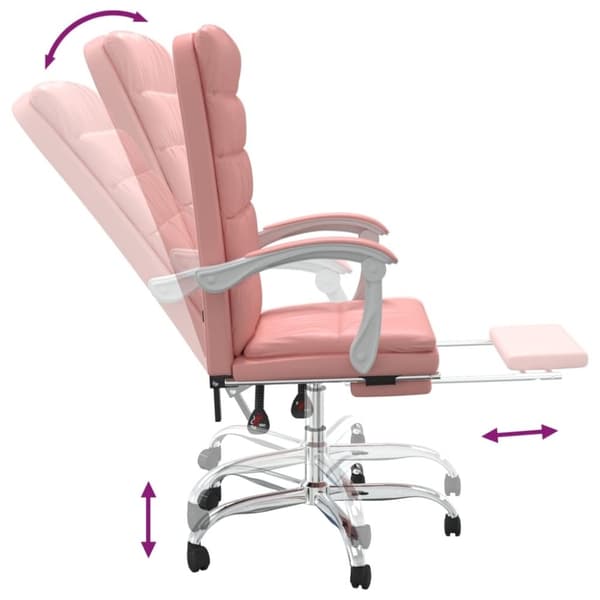 vidaXL kontorstol kunstlæder pink