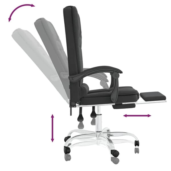 vidaXL kontorstol med massagefunktion kunstlæder sort