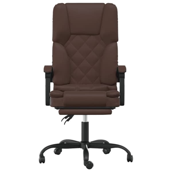 vidaXL Kontorsstol med massage brun konstläder