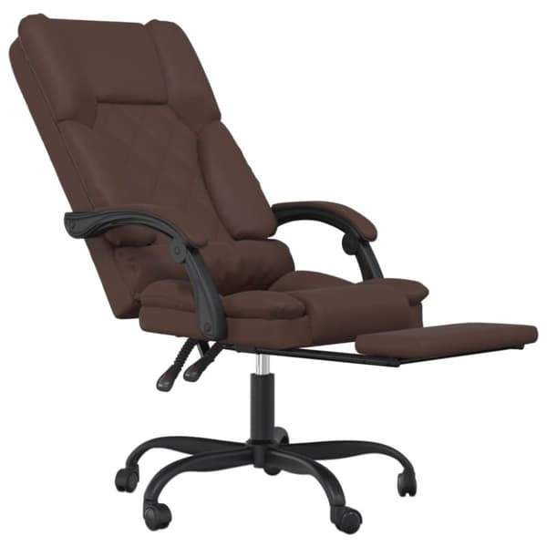 vidaXL Kontorsstol med massage brun konstläder