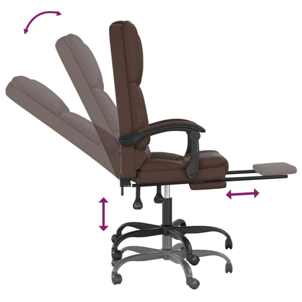 vidaXL Kontorsstol med massage brun konstläder