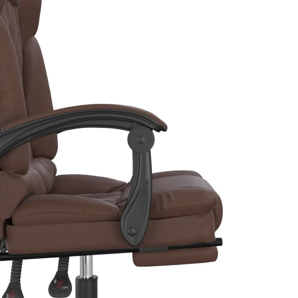 vidaXL Kontorsstol med massage brun konstläder