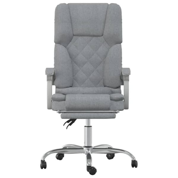 vidaXL Kontorsstol med massage ljusgrå tyg