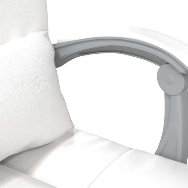 vidaXL Kontorsstol med massage vit konstläder