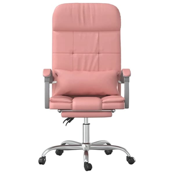 vidaXL Kontorsstol med massage rosa konstläder