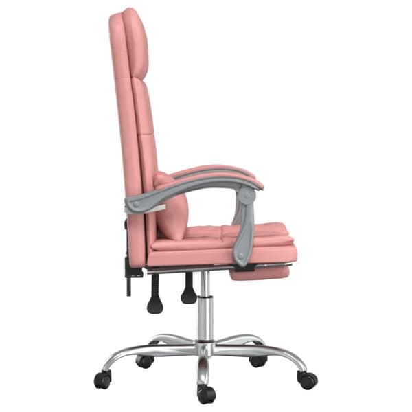 vidaXL Kontorsstol med massage rosa konstläder