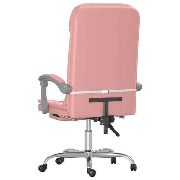 vidaXL Kontorsstol med massage rosa konstläder