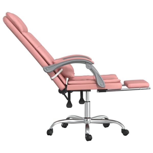 vidaXL Kontorsstol med massage rosa konstläder