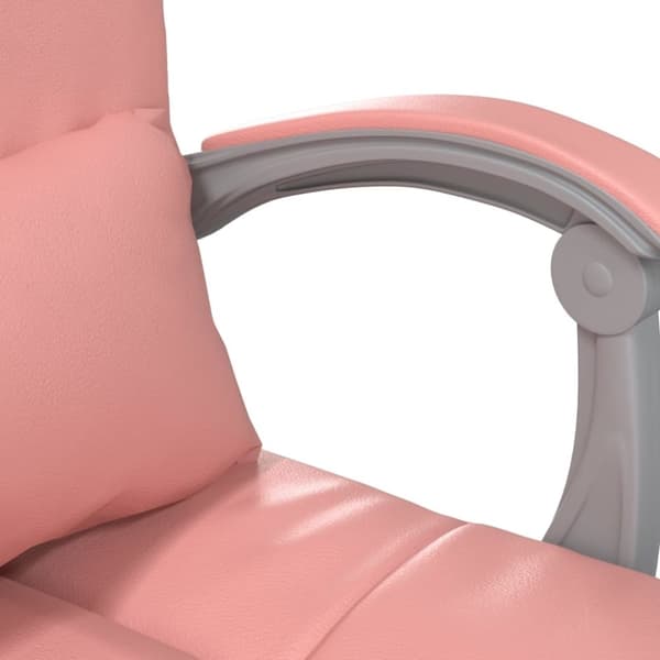 vidaXL Kontorsstol med massage rosa konstläder