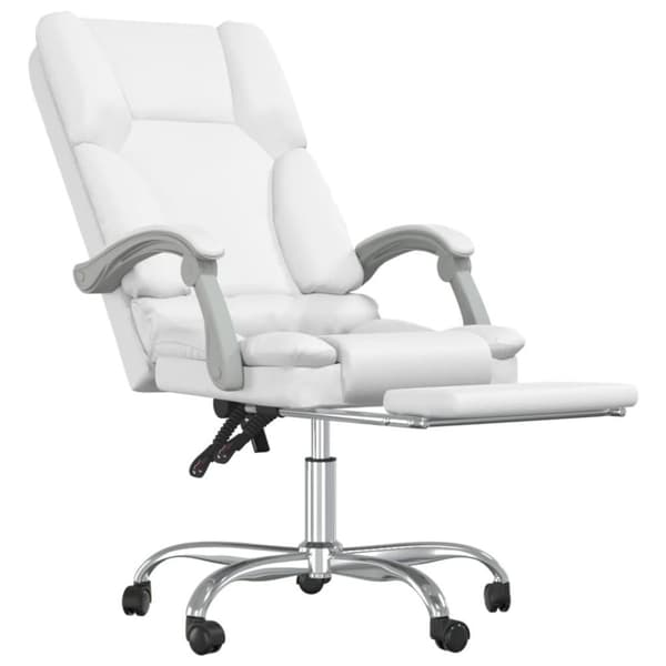 vidaXL kontorstol med massagefunktion kunstlæder hvid