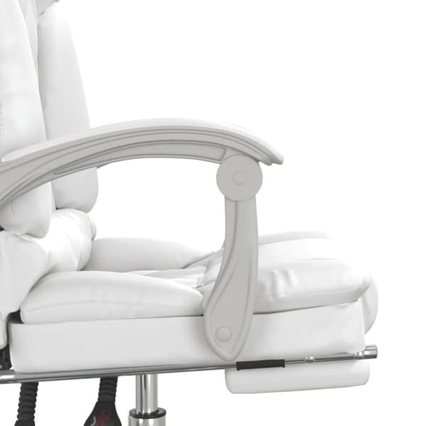 vidaXL kontorstol med massagefunktion kunstlæder hvid