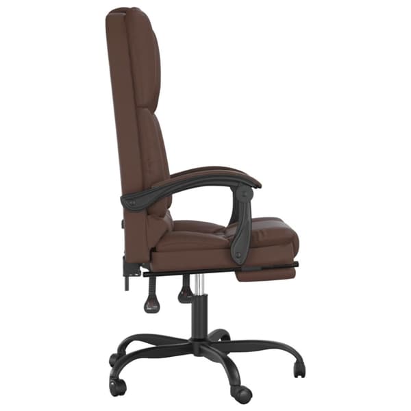 vidaXL kontorstol med massagefunktion kunstlæder brun