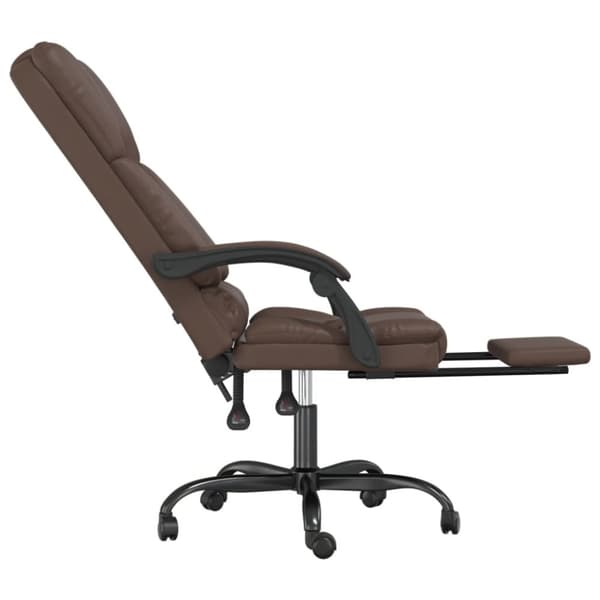 vidaXL kontorstol med massagefunktion kunstlæder brun