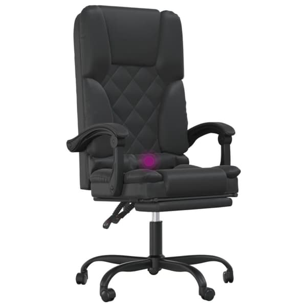 vidaXL kontorstol med massagefunktion kunstlæder sort