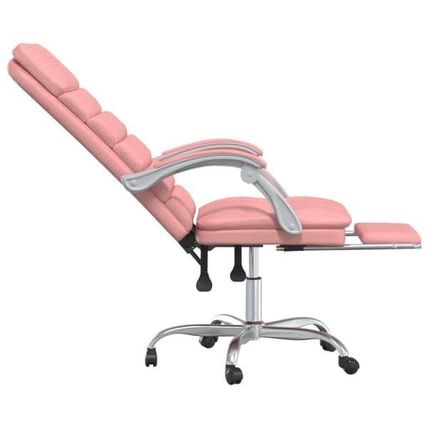 vidaXL kontorstol med massagefunktion kunstlæder lyserød