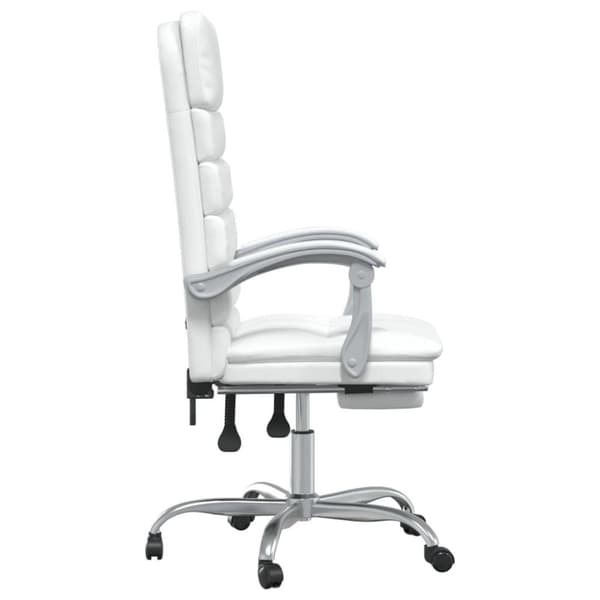 vidaXL kontorstol med massagefunktion kunstlæder hvid
