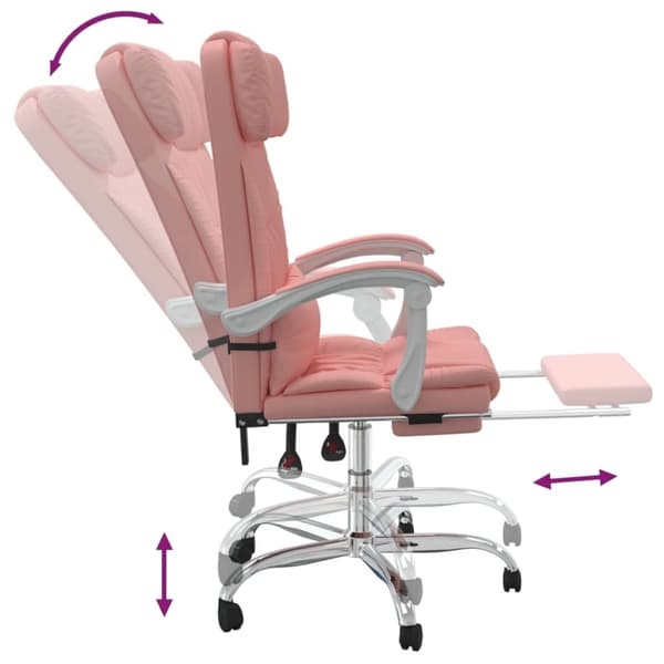 vidaXL Kontorsstol rosa konstläder