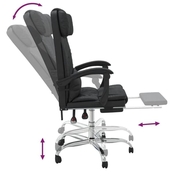 vidaXL Kontorsstol med massage svart konstläder