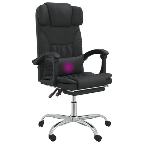 vidaXL kontorstol med massagefunktion kunstlæder sort