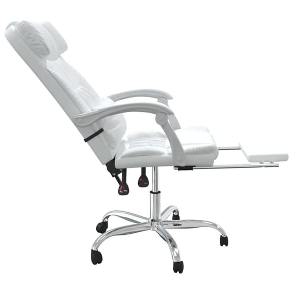 vidaXL kontorstol med massagefunktion kunstlæder hvid