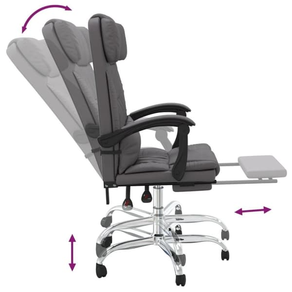 vidaXL kontorstol med massagefunktion kunstlæder grå