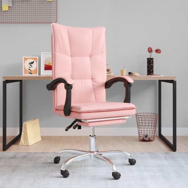 vidaXL kontorstol kunstlæder pink